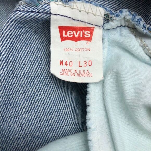 Vintage 1970s Levi's Orange Tab Denim Blue Jeans Men's Unisex 40 x 30 Straight - Picture 5 of 11